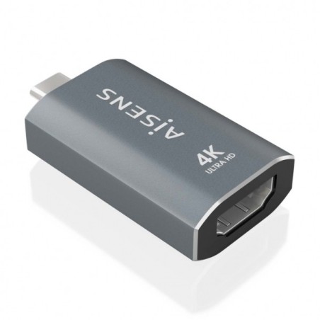 Aisens Conversor USB-C a HDMI 2.0 - Carcasa de Aluminio - 4K@60Hz - Profundidad de Color 48 Bit/Px - 18Gbps - HDCP - Color Gris