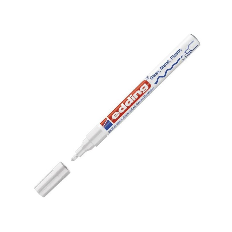 Marcador permanente Edding 751 - Punta cónica - Trazo 1 mm - 2 mm - Color plata