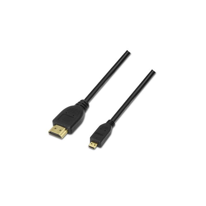 Aisens Cable Micro HDMI Alta Velocidad / HEC - A Macho-D/Macho - 0.8m - Compatibilidad 3D y Ethernet - Color Negro