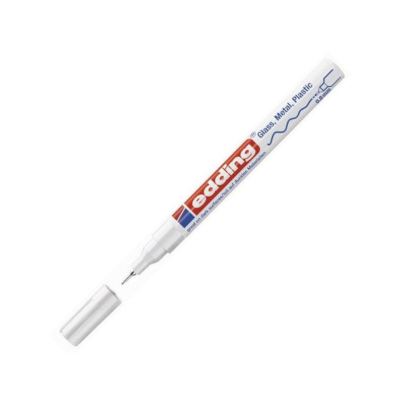 Marcador permanente Edding 780 - Trazo 0,8 mm - Color blanco Marcador permanente Edding 780 - Trazo 0,8 mm - Color blanco