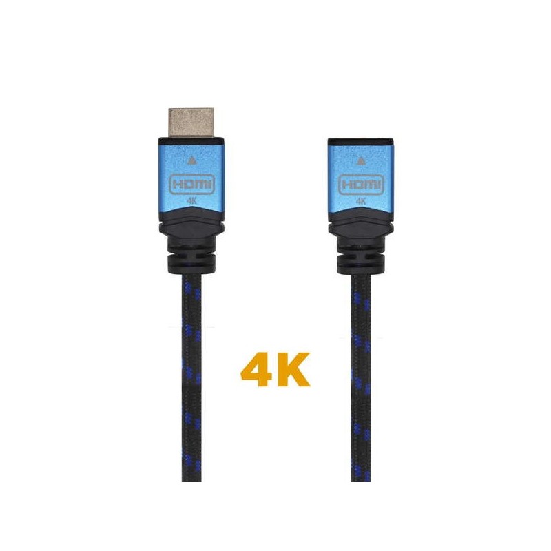 Aisens Cable HDMI V2.0 Prolongador Premium Alta Velocidad / HEC 4K@60Hz 18Gbps - A/M-A/H - 3.0M - Color Negro