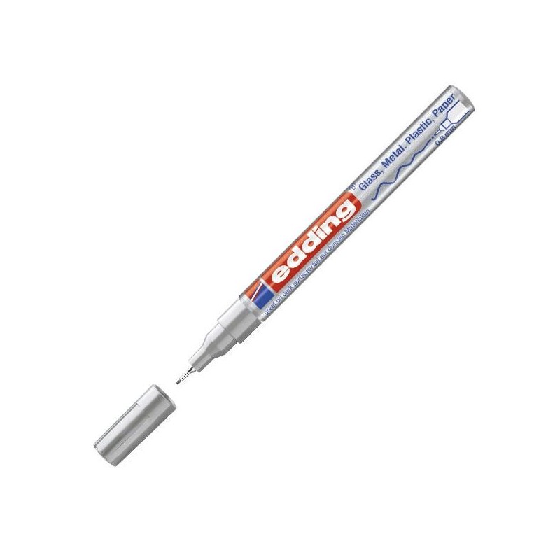 Marcador permanente Edding 780 - Trazo 0,8 mm - Color plata Marcador permanente Edding 780 - Trazo 0,8 mm - Color plata