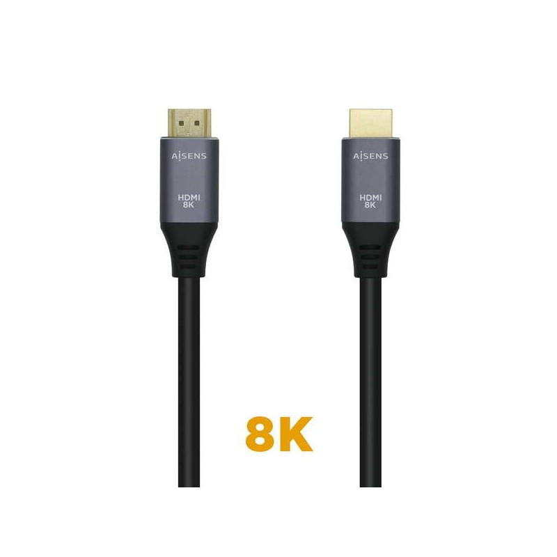 Aisens Cable HDMI V2.1 Ultra Alta Velocidad 8K@60Hz 48Gbps - A/M-A/M - 1.5m - Color Negro