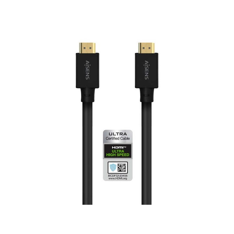 Aisens Cable HDMI V2.1 Ultra Alta Velocidad/Hec 8K@60Hz 48Gbps - A/M-A/M - 5.0m - Color Negro