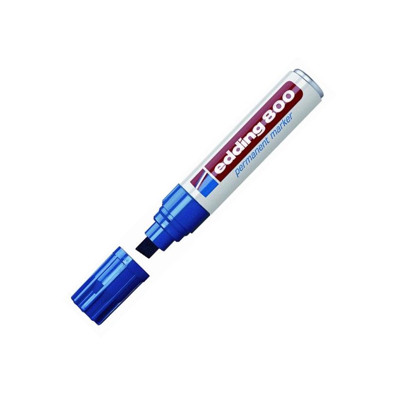 Marcador permanente Edding 800 - Punta biselada - Trazo 4 mm - 12 mm - Color azul Marcador permanente Edding 800 - Punta biselada - Trazo 4 mm - 12 mm - Color azul
