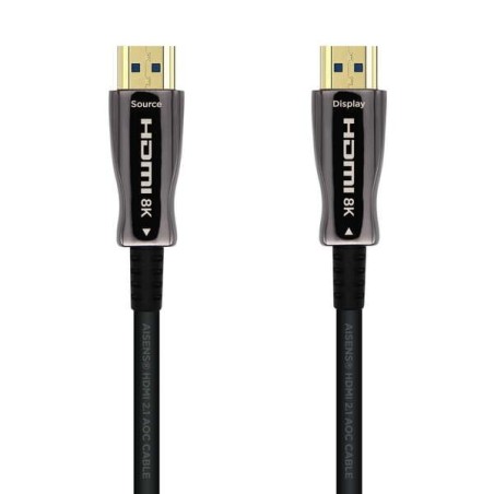 Aisens Cable HDMI V2.1 AOC Fibra Optica Ultra Alta Velocidad UHS 8K@60Hz 4K@120Hz 4:4:4 48Gbps - A/M-A/M - 100m Negro