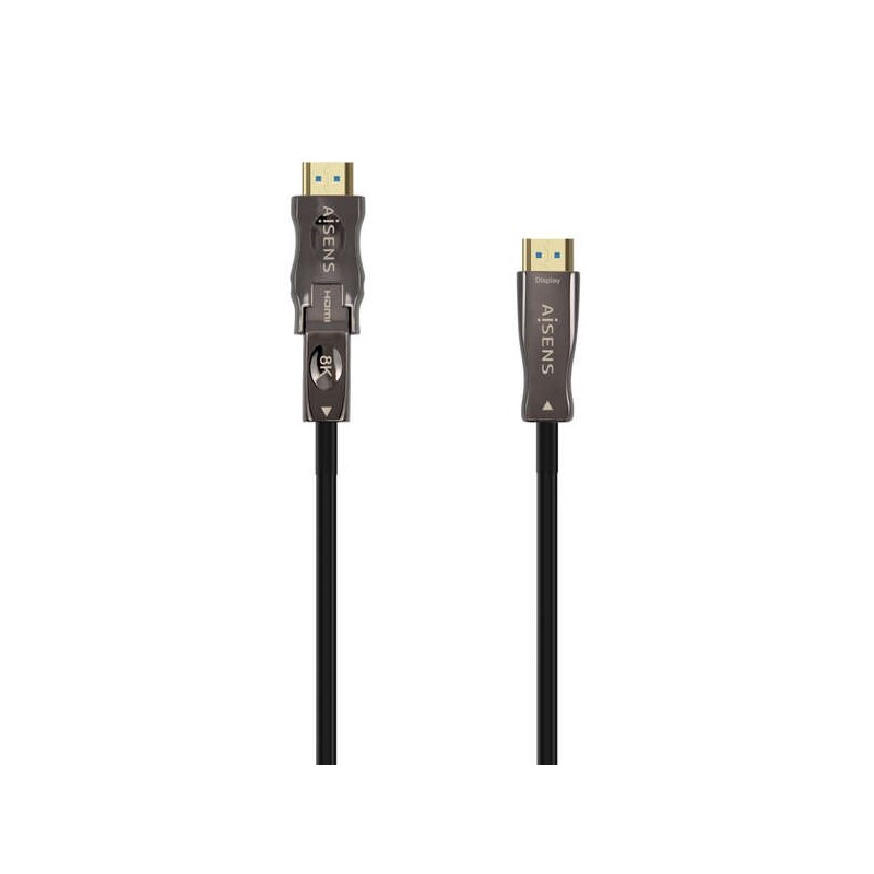 Aisens Cable Hdmi V2.1 AOC Desmontable Ultra Alta Velocidad / Hec 8K@60Hz 4K@120Hz 4:4:4 48Gbps - A/M-D/A/M - 30M - Color Negro