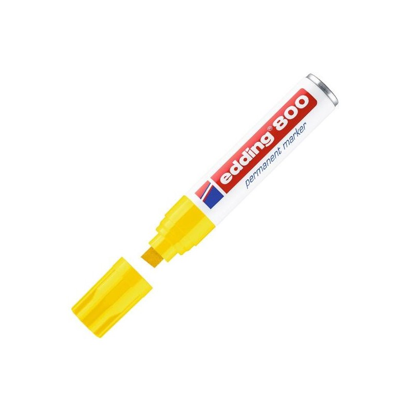 Marcador permanente Edding 800 - Punta biselada - Trazo 4 mm - 12 mm - Color amarillo Marcador permanente Edding 800 - Punta biselada - Trazo 4 mm - 12 mm - Color amarillo