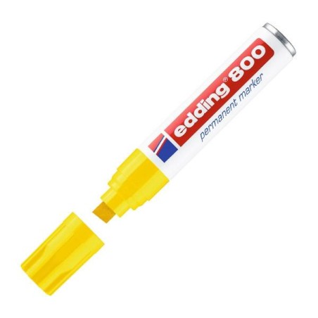 Marcador permanente Edding 800 - Punta biselada - Trazo 4 mm - 12 mm - Color amarillo