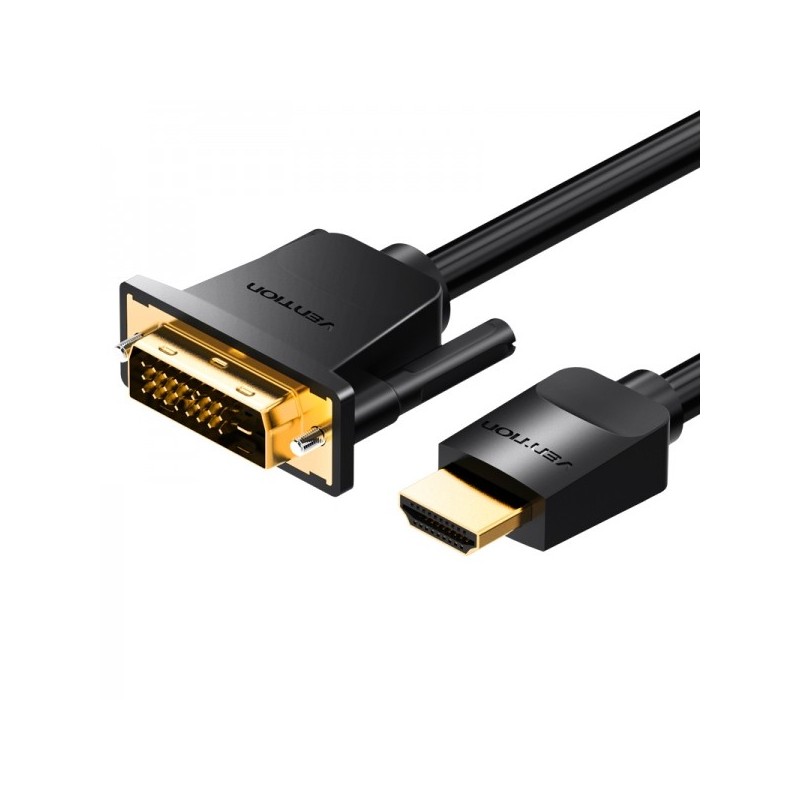 Vention Conversor DVI-D Macho a HDMI Macho - 1.5m - Color Negro
