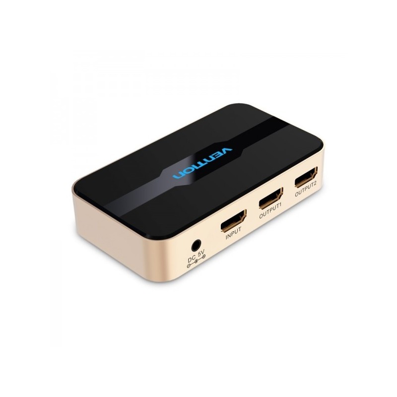 Vention Duplicador HDMI Macho a 2xHDMI Hembra - Color Dorado