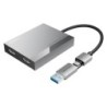 Vention Adaptador USB Tipo-C/USB-A Macho a  2xHDMI 2.0 Hembra - 4K MST - 0.15m - Color Gris