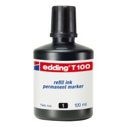 Tinta edding T100 - Marcadores recargables - 100 ml - Color negro