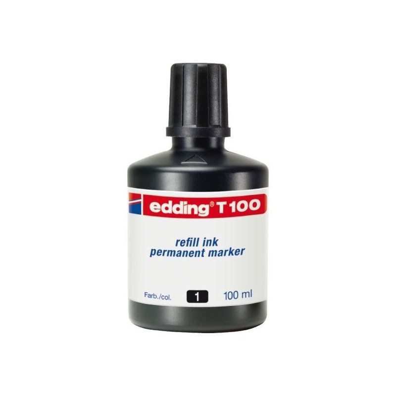 Tinta edding T100 - Marcadores recargables - 100 ml - Color negro Tinta edding T100 - Marcadores recargables - 100 ml - Color negro