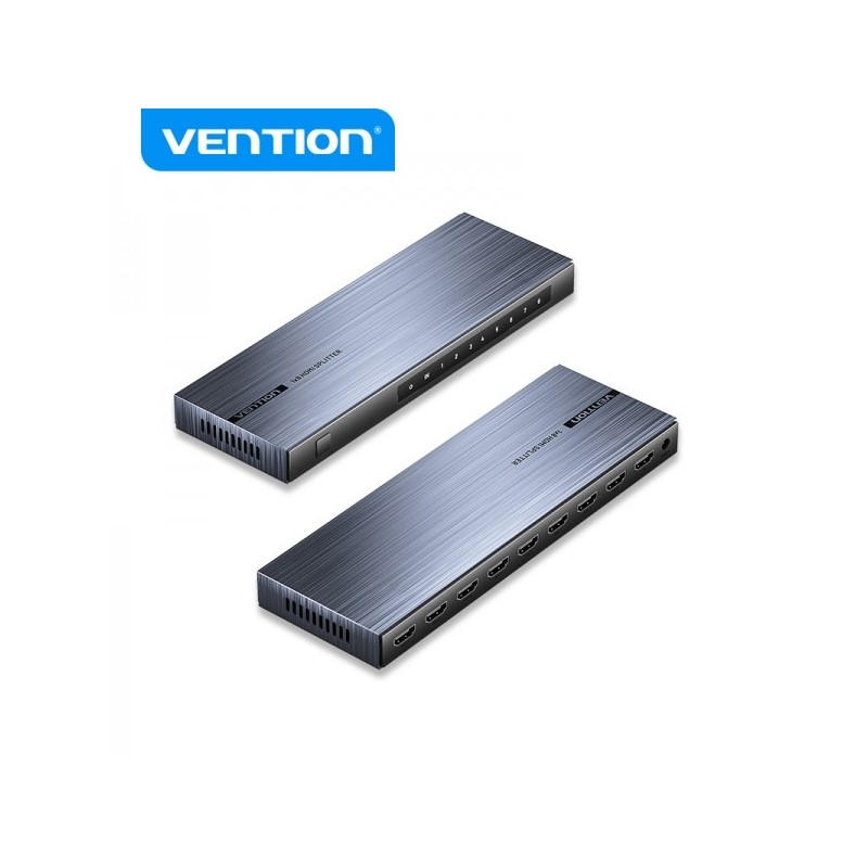 Vention Splitter HDMI 2.0 1x8 - 4K - Aluminio Negro