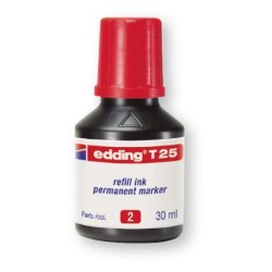 Tinta edding T100 - Marcadores recargables - 100 ml - Color rojo