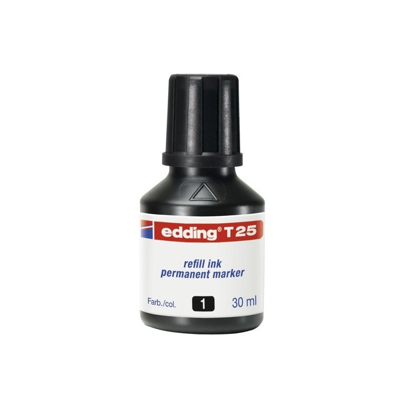 Tinta edding T25 - Marcadores recargables - 30 ml - Color negro