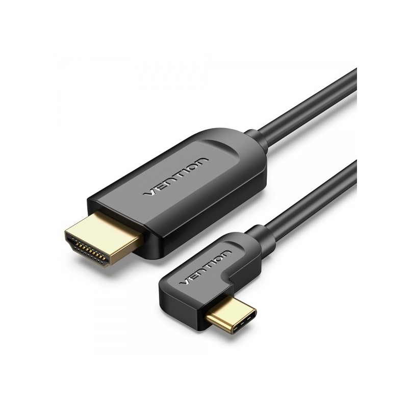 Vention Cable USB-C Macho a HDMI 2.0 Macho Angulo Recto - 1.5m - Color Negro
