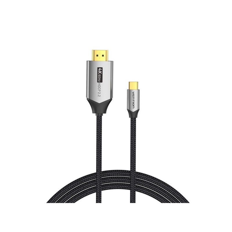 Vention Cable USB-C a HDMI 4K - Resolucion 4K@60Hz - Plug & Play - Conectores chapados en oro - Color Negro