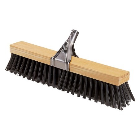 CEPILLO BARRENDERO MADERA REFORZADO CERDAS POLIPROPILENO 520X90 MM CONTIENE PINZA Y PALO