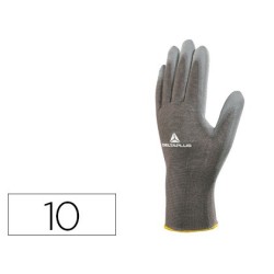 GUANTES DELTAPLUS POLIESTER ANTIDESLIZANTE LAVABLE ESPECIAL PARA MANIPULACION Y MANUTENCION GRIS TALLA 10