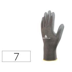 GUANTES DELTAPLUS POLIESTER ANTIDESLIZANTE LAVABLE ESPECIAL PARA MANIPULACION Y MANUTENCION GRIS TALLA 7