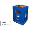 CONTENEDOR PAPELERA RECICLAJE LIDERPAPEL CARTON RECICLADO PARA ENVASES 450X350X650 MM 70 LITROS AZUL