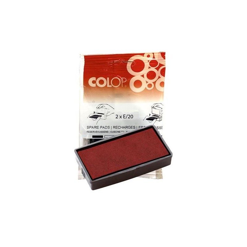 Almohadillas Colop E/20 - Color rojo - Pack 2 ud Almohadillas Colop E/20 - Color rojo - Pack 2 ud