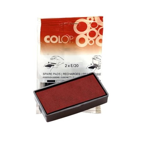 Almohadillas Colop E/20 - Color rojo - Pack 2 ud