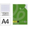 RECAMBIO LIDERPAPEL A4 100 HOJAS 100G/M2 CUADRO 4MM CON MARGEN 4 TALADROS