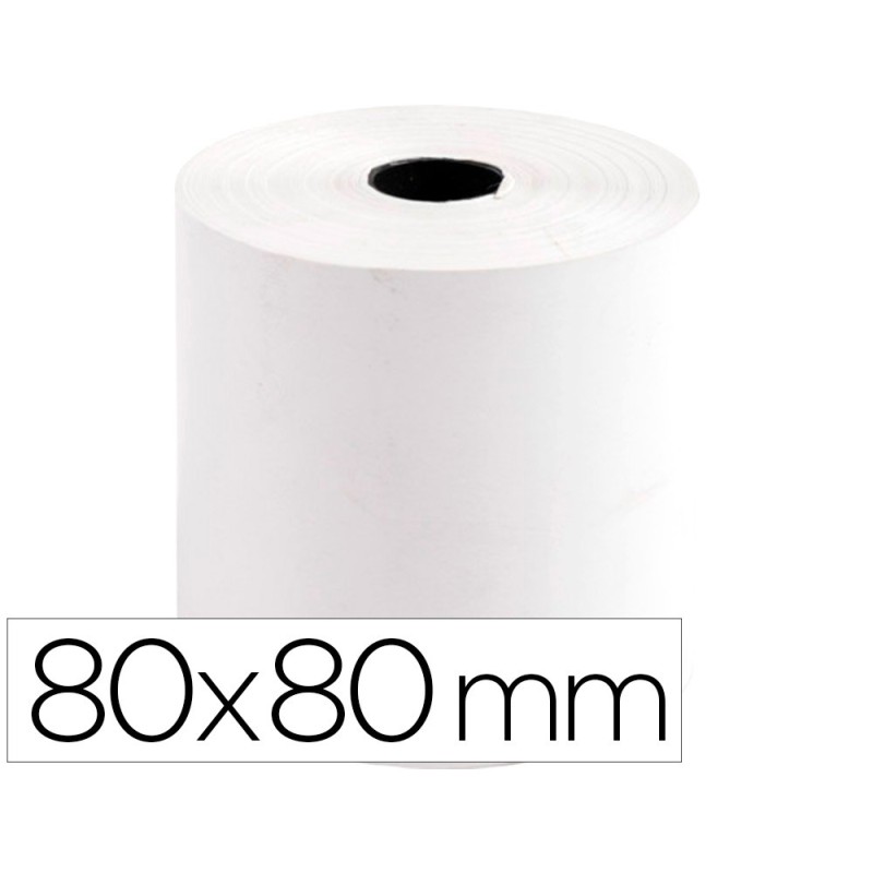 ROLLO SUMADORA TERMICO Q-CONNECT 80 MM ANCHO X 80 MM DIAMETRO SIN BISFENOL A (PACK INDIVISIBLE 5 UDS)