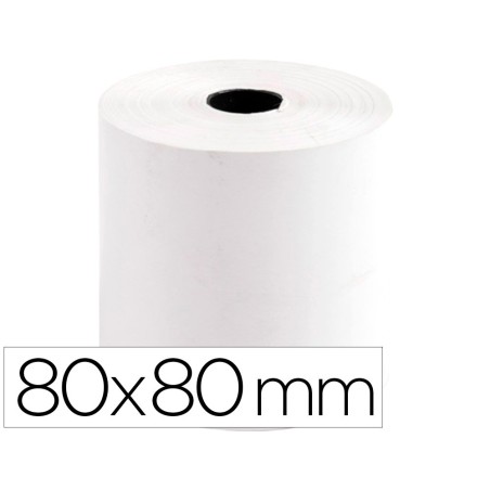 ROLLO SUMADORA TERMICO Q-CONNECT 80 MM ANCHO X 80 MM DIAMETRO SIN BISFENOL A (PACK INDIVISIBLE 5 UDS)