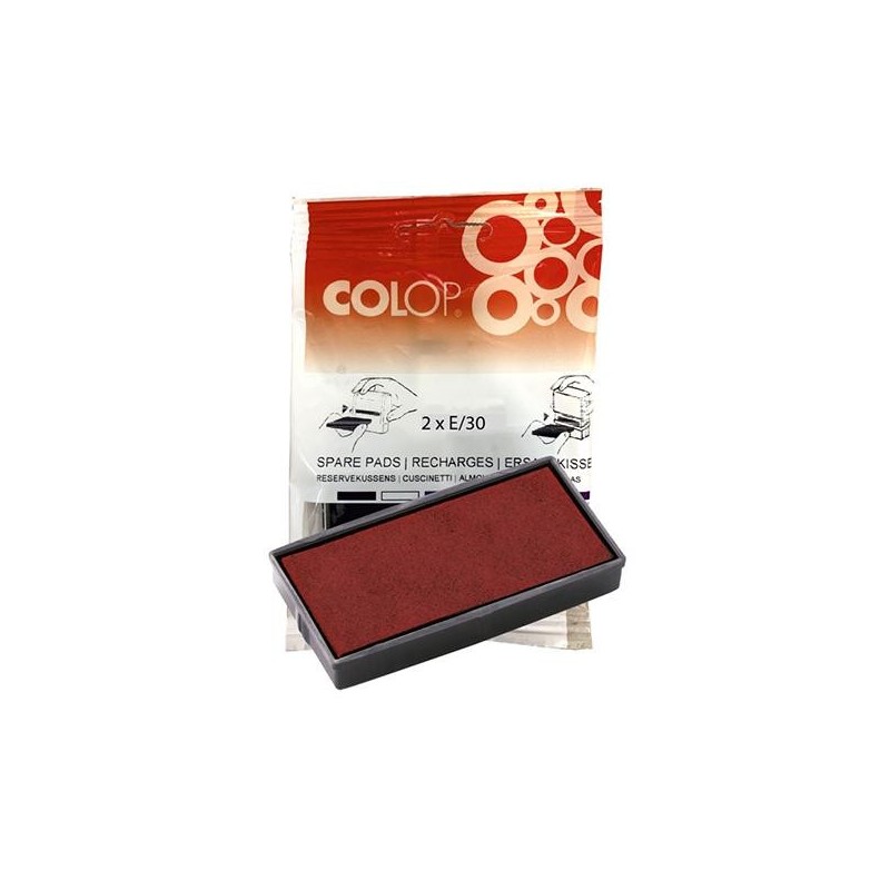 Almohadillas Colop E/30 - Color rojo - Pack 2 ud Almohadillas Colop E/30 - Color rojo - Pack 2 ud