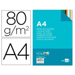 PAPEL COLOR LIDERPAPEL A4 80G/M2 10 COLORES SURTIDOS PAQUETE DE 100 HOJAS