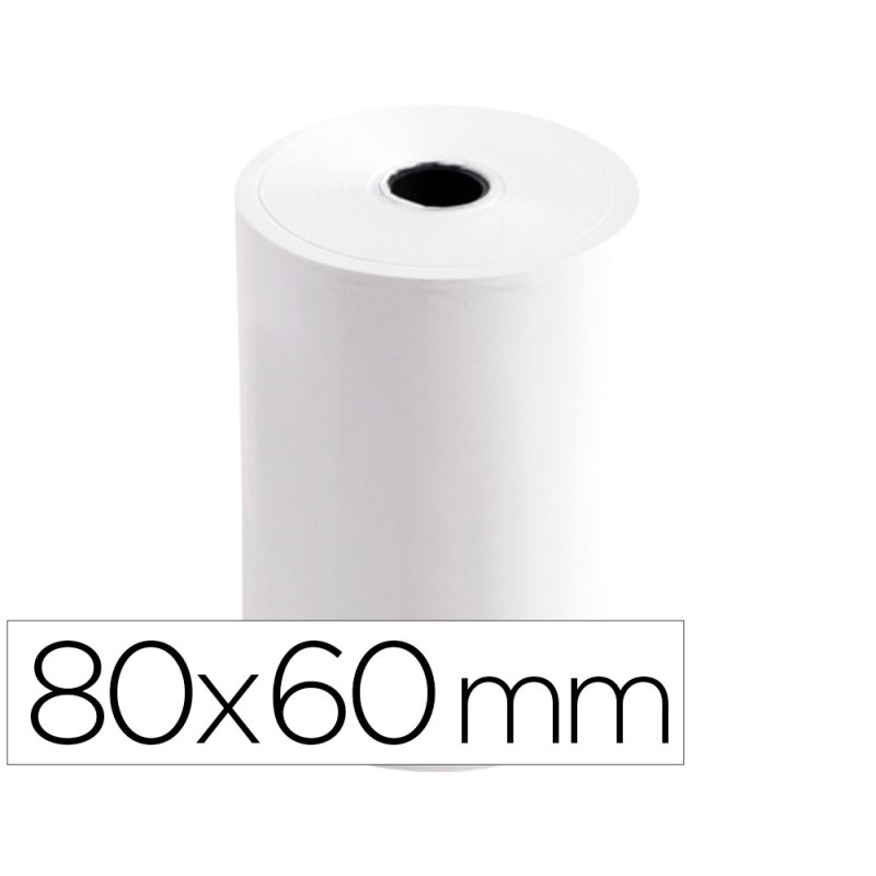 ROLLO SUMADORA TERMICO Q-CONNECT 80 MM ANCHO X 60 MM DIAMETRO SIN BISFENOL A (PACK INDIVISIBLE 10 UDS)