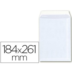 SOBRE LIDERPAPEL BOLSA A-6 OFFSET BLANCO 100 GR 184X261 MM CON TIRA DE SILICONA CAJA DE 250 UNIDADES