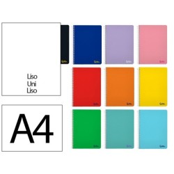 CUADERNO ESPIRAL LIDERPAPEL FOLIO SMART TAPA BLANDA 80H 60GR LISO SIN MARGEN COLORES SURTIDOS