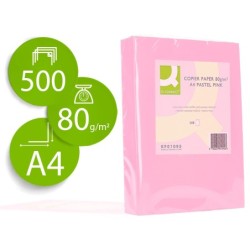PAPEL COLOR Q-CONNECT DIN A4 80 GR ROSA PAQUETE DE 500 HOJAS