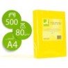 PAPEL COLOR Q-CONNECT DIN A4 80GR AMARILLO INTENSO PAQUETE DE 500 HOJAS