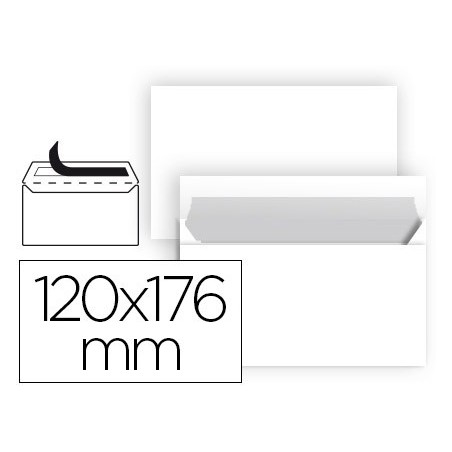 SOBRE LIDERPAPEL N 9 BLANCO COMERCIAL NORMALIZADO 120X176 MM TIRA DE SILICONA PAQUETE DE 25 UNIDADES