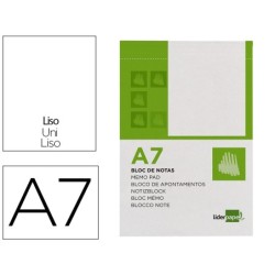 BLOC NOTAS LIDERPAPEL LISO A7 80 HOJAS 60G/M2 PERFORADO