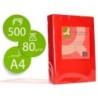 PAPEL COLOR Q-CONNECT DIN A4 80GR ROJO INTENSO PAQUETE DE 500 HOJAS