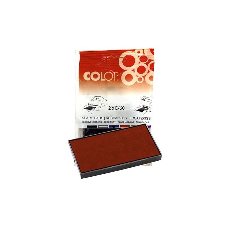 Almohadillas Colop E/60 - Color rojo - Pack 2 ud
