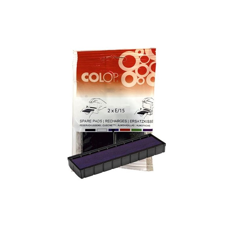 Almohadillas Colop E/15 - Color azul - Pack 2 ud Almohadillas Colop E/15 - Color azul - Pack 2 ud