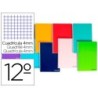 CUADERNO ESPIRAL LIDERPAPEL BOLSILLO DOCEAVO SMART TAPA BLANDA 80H 60GR CUADRO 4MM COLORES SURTIDOS