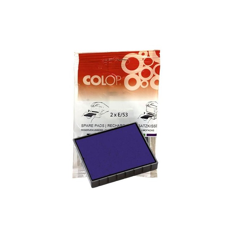 Almohadillas Colop E/53 - Color azul - Pack 2 ud