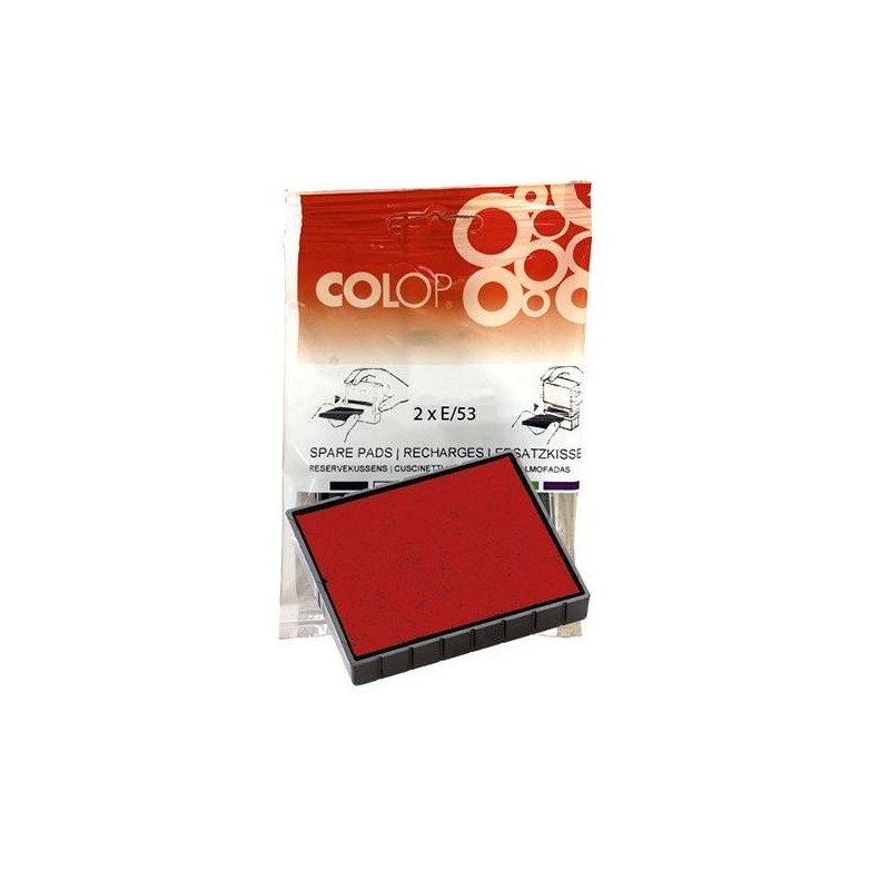 Almohadillas Colop E/53 - Color rojo - Pack 2 ud