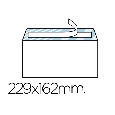 SOBRE LIDERPAPEL N.11 BLANCO DIN C5 162X229 TIRA DE SILICONA CAJA DE 500 UNIDADES