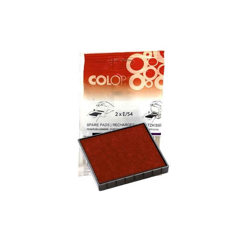 Almohadillas Colop E/54 - Color rojo - Pack 2 ud