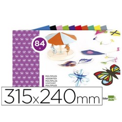 BLOC TRABAJOS MANUALES LIDERPAPEL MULTIPLE 240X315MM 84 HOJAS COLORES SURTIDOS
